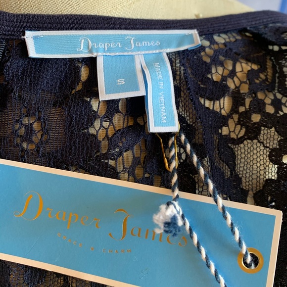 Draper James Solid Navy Flutter Short Sleeve Dress - Picture 7 of 8